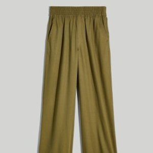 Madewell NWT Drapeweave Wide leg pants in Kale sz M